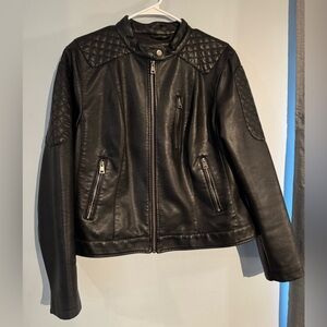 Levi's Black Leather Quilted Jacket